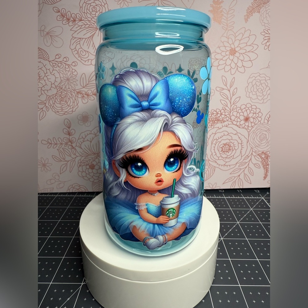 16 oz Princess Blue Acrylic Tumbler for Hot or Cold Drinks